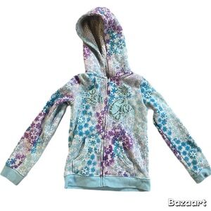 Sz 7 Girls Disney Frozen Elsa “let It Go” Knit hoodie Jacket Full Zipper